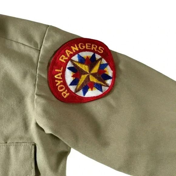 Dickies Pioneers Scouts Illinois Youth Button Shirt Youth Size 10 Tan - Picture 9 of 12